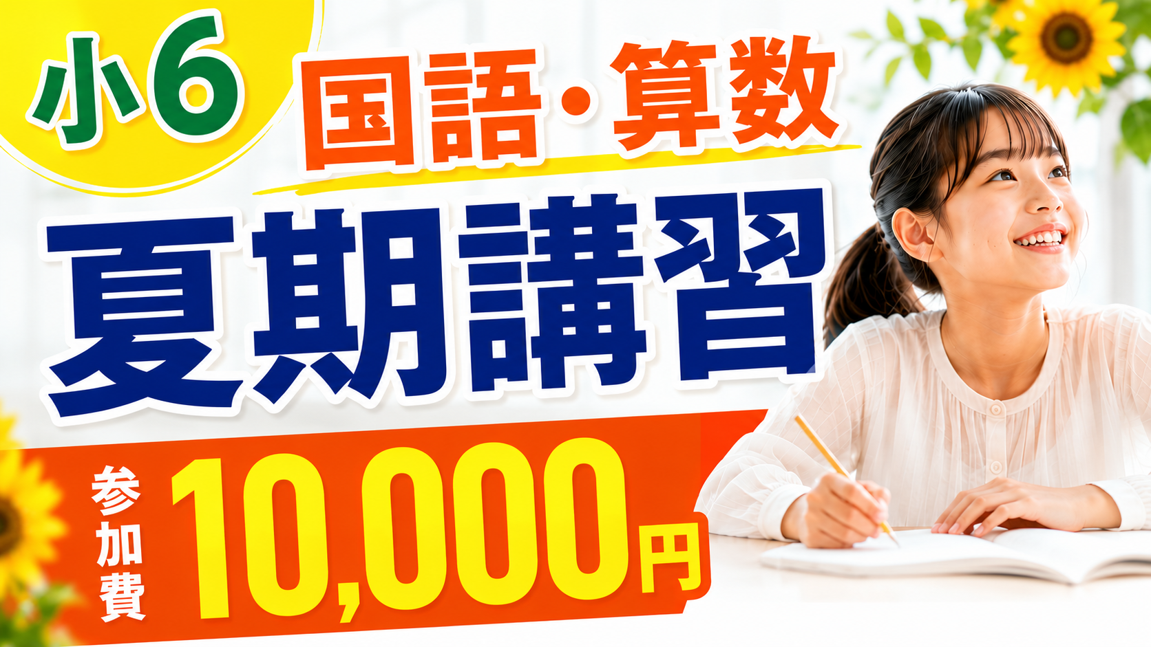 小学6年生対象！国語・算数 夏期講習